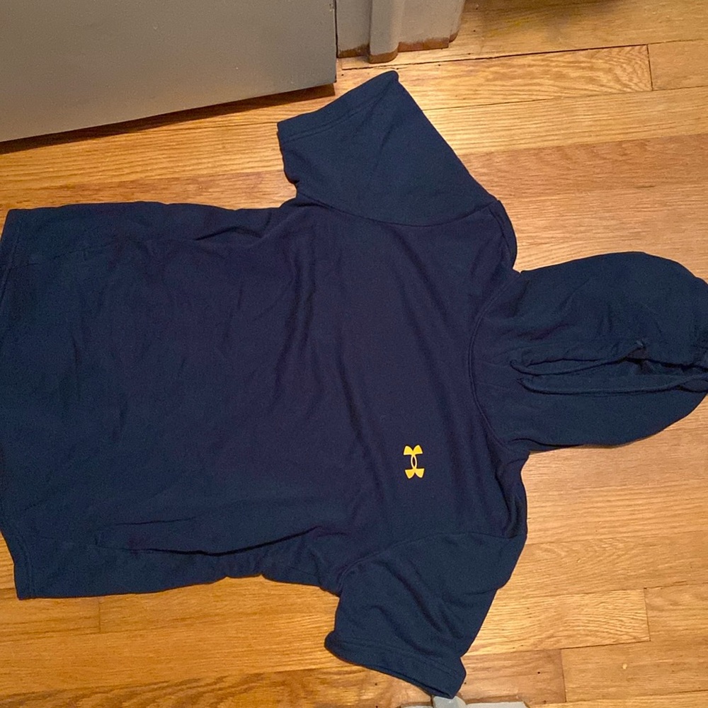 Under armour blue short sleeve hoodie